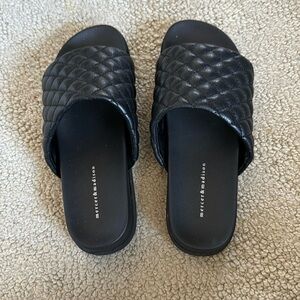 Mercer and Madison Nova Black Quilted Pool Slip On Slide Sandal Size 6.5